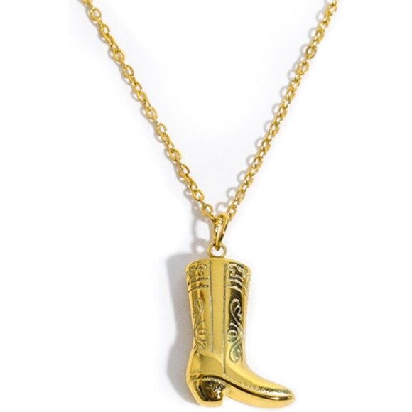YANCHUN Necklace for Women, Gold Charm, Cowgirl Hat & Boots Western Jewelry Gift - Picture 1 of 7